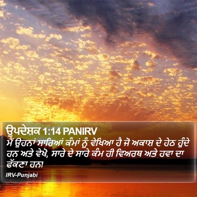 ਉਪਦੇਸ਼ਕ 1:14 PANIRV Bible Verse Image