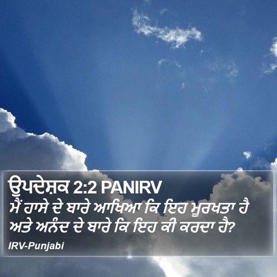 ਉਪਦੇਸ਼ਕ 2:2 PANIRV Bible Verse Image