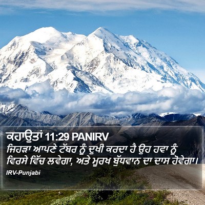 ਕਹਾਉਤਾਂ 11:29 PANIRV Bible Verse Image
