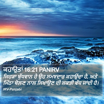 ਕਹਾਉਤਾਂ 16:21 PANIRV Bible Verse Image