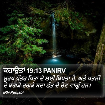 ਕਹਾਉਤਾਂ 19:13 PANIRV Bible Verse Image