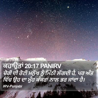 ਕਹਾਉਤਾਂ 20:17 PANIRV Bible Verse Image