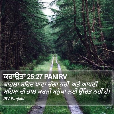 ਕਹਾਉਤਾਂ 25:27 PANIRV Bible Verse Image