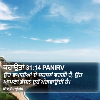 ਕਹਾਉਤਾਂ 31:14 PANIRV Bible Verse Image