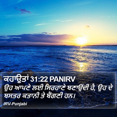 ਕਹਾਉਤਾਂ 31:22 PANIRV Bible Verse Image