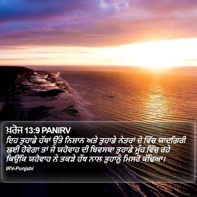 ਖ਼ਰੋਜ 13:9 PANIRV Bible Verse Image