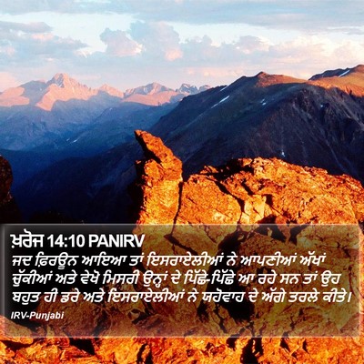 ਖ਼ਰੋਜ 14:10 PANIRV Bible Verse Image
