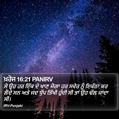 ਖ਼ਰੋਜ 16:21 PANIRV Bible Verse Image