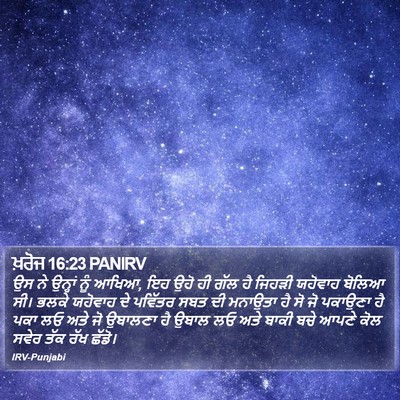 ਖ਼ਰੋਜ 16:23 PANIRV Bible Verse Image