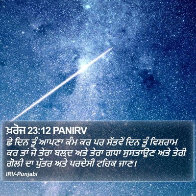 ਖ਼ਰੋਜ 23:12 PANIRV Bible Verse Image