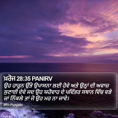 ਖ਼ਰੋਜ 28:35 PANIRV Bible Verse Image