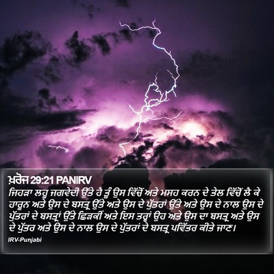 ਖ਼ਰੋਜ 29:21 PANIRV Bible Verse Image