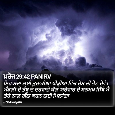 ਖ਼ਰੋਜ 29:42 PANIRV Bible Verse Image