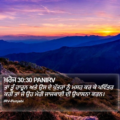 ਖ਼ਰੋਜ 30:30 PANIRV Bible Verse Image