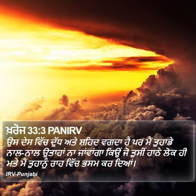 ਖ਼ਰੋਜ 33:3 PANIRV Bible Verse Image