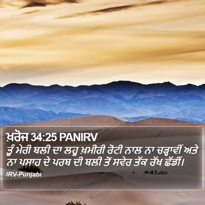 ਖ਼ਰੋਜ 34:25 PANIRV Bible Verse Image