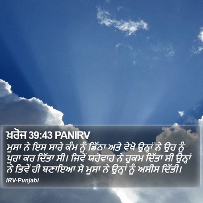 ਖ਼ਰੋਜ 39:43 PANIRV Bible Verse Image