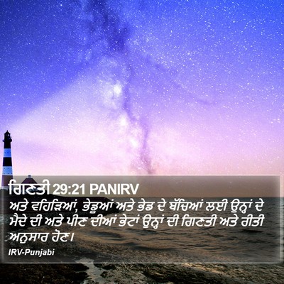ਗਿਣਤੀ 29:21 PANIRV Bible Verse Image