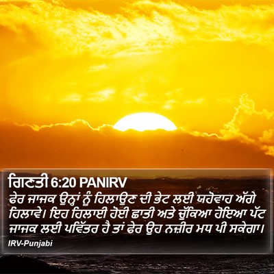 ਗਿਣਤੀ 6:20 PANIRV Bible Verse Image