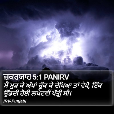 ਜ਼ਕਰਯਾਹ 5:1 PANIRV Bible Verse Image