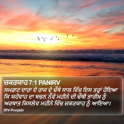 ਜ਼ਕਰਯਾਹ 7:1 PANIRV Bible Verse Image