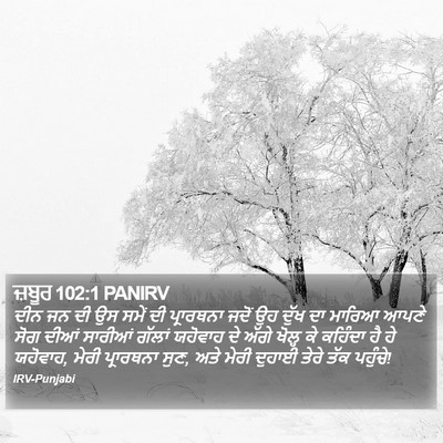 ਜ਼ਬੂਰ 102:1 PANIRV Bible Verse Image
