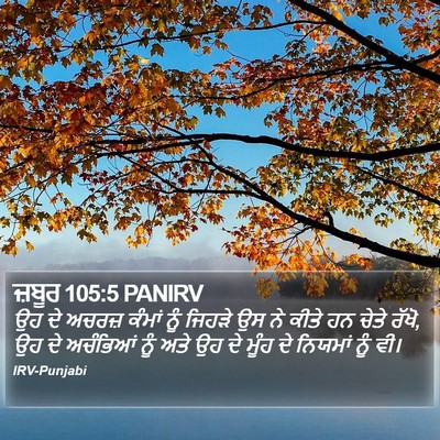 ਜ਼ਬੂਰ 105:5 PANIRV Bible Verse Image