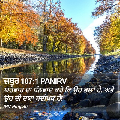 ਜ਼ਬੂਰ 107:1 PANIRV Bible Verse Image