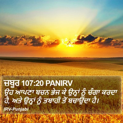 ਜ਼ਬੂਰ 107:20 PANIRV Bible Verse Image