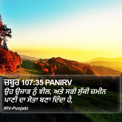 ਜ਼ਬੂਰ 107:35 PANIRV Bible Verse Image