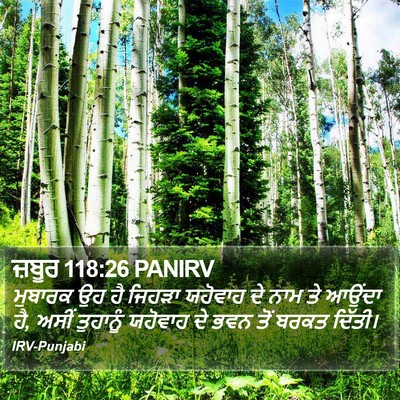 ਜ਼ਬੂਰ 118:26 PANIRV Bible Verse Image