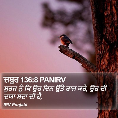 ਜ਼ਬੂਰ 136:8 PANIRV Bible Verse Image