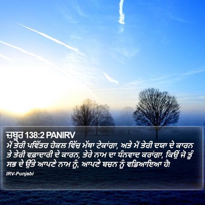 ਜ਼ਬੂਰ 138:2 PANIRV Bible Verse Image