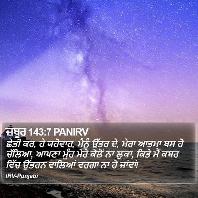 ਜ਼ਬੂਰ 143:7 PANIRV Bible Verse Image