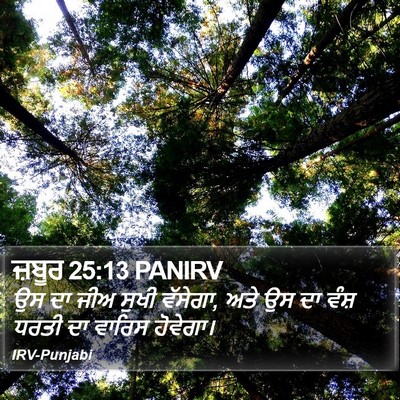 ਜ਼ਬੂਰ 25:13 PANIRV Bible Verse Image