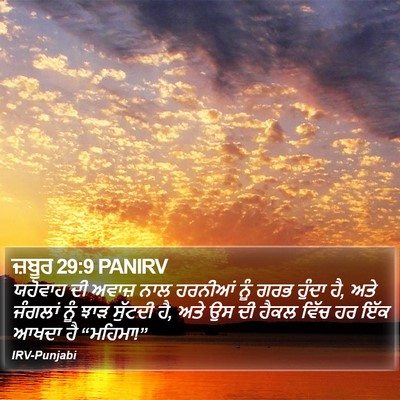 ਜ਼ਬੂਰ 29:9 PANIRV Bible Verse Image