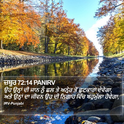 ਜ਼ਬੂਰ 72:14 PANIRV Bible Verse Image