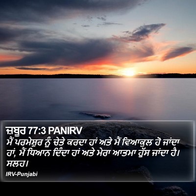 ਜ਼ਬੂਰ 77:3 PANIRV Bible Verse Image
