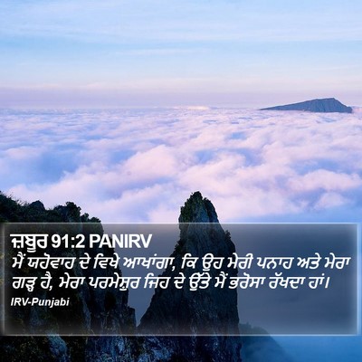 ਜ਼ਬੂਰ 91:2 PANIRV Bible Verse Image