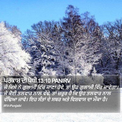ਪਰਕਾਸ਼ ਦੀ ਪੋਥੀ 13:10 PANIRV Bible Verse Image