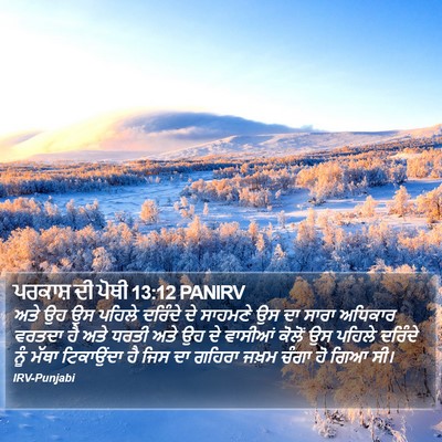 ਪਰਕਾਸ਼ ਦੀ ਪੋਥੀ 13:12 PANIRV Bible Verse Image