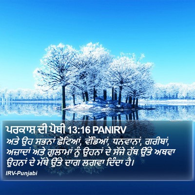 ਪਰਕਾਸ਼ ਦੀ ਪੋਥੀ 13:16 PANIRV Bible Verse Image