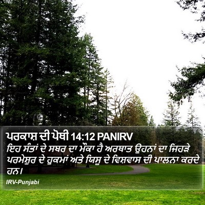 ਪਰਕਾਸ਼ ਦੀ ਪੋਥੀ 14:12 PANIRV Bible Verse Image
