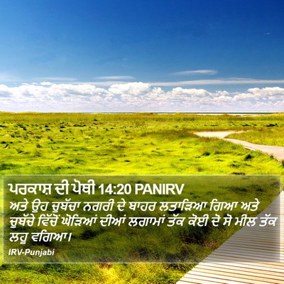 ਪਰਕਾਸ਼ ਦੀ ਪੋਥੀ 14:20 PANIRV Bible Verse Image