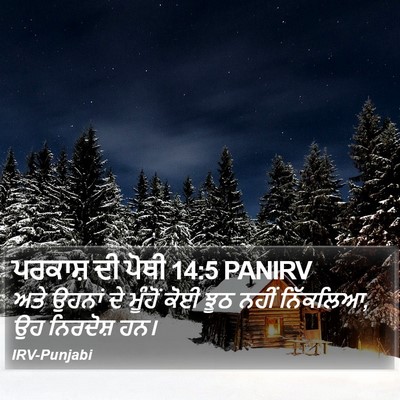 ਪਰਕਾਸ਼ ਦੀ ਪੋਥੀ 14:5 PANIRV Bible Verse Image