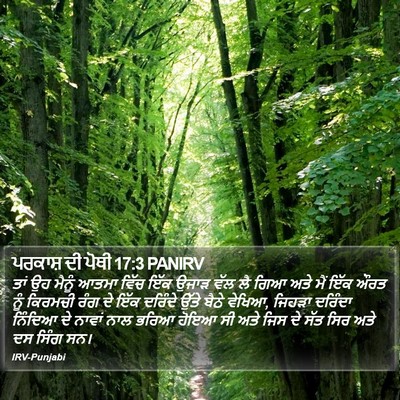 ਪਰਕਾਸ਼ ਦੀ ਪੋਥੀ 17:3 PANIRV Bible Verse Image