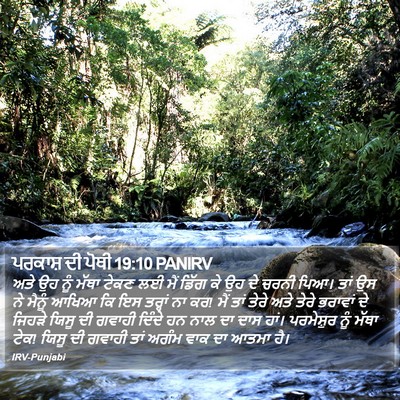 ਪਰਕਾਸ਼ ਦੀ ਪੋਥੀ 19:10 PANIRV Bible Verse Image