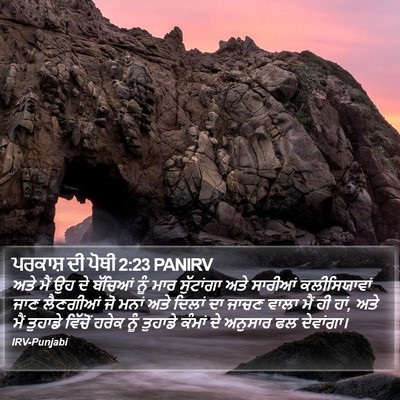 ਪਰਕਾਸ਼ ਦੀ ਪੋਥੀ 2:23 PANIRV Bible Verse Image
