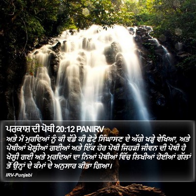 ਪਰਕਾਸ਼ ਦੀ ਪੋਥੀ 20:12 PANIRV Bible Verse Image