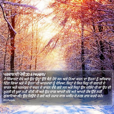 ਪਰਕਾਸ਼ ਦੀ ਪੋਥੀ 20:4 PANIRV Bible Verse Image